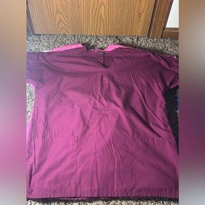 Burgundy Cherokee scrub top